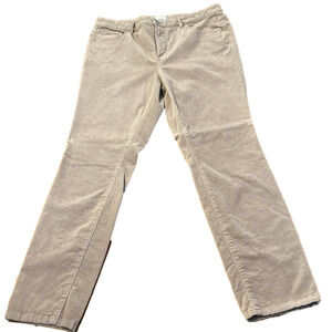 LOFT tan curvy high waisted skinny corduroy pants, size 14, in good condition